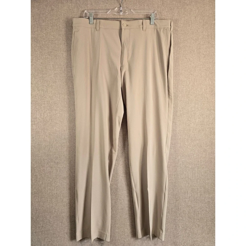 Ben Hogan Performance Mens Golf Pants 36x32 Beige Chinchilla Stretch UPF50 NWT